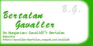 bertalan gavaller business card